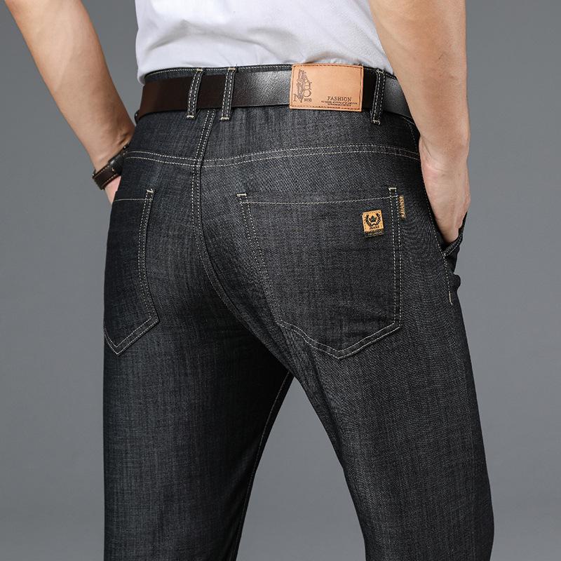 

2024 Летние тонкие джинсы свободные прямые мужские брюки мужские деловые брюки из эластичной ткани Tencel большого размера 40