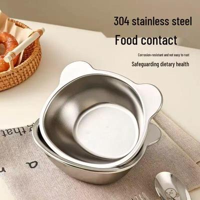 Customized 304 Stainless Steel Rice Bowl for Kids - Cute, Thickened Design for Baby Meals and Snacks