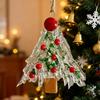 Glass Christmas Ornament Red Green Silver Wreath/Tree Hanging Decoration for Holiday Home Party Decor