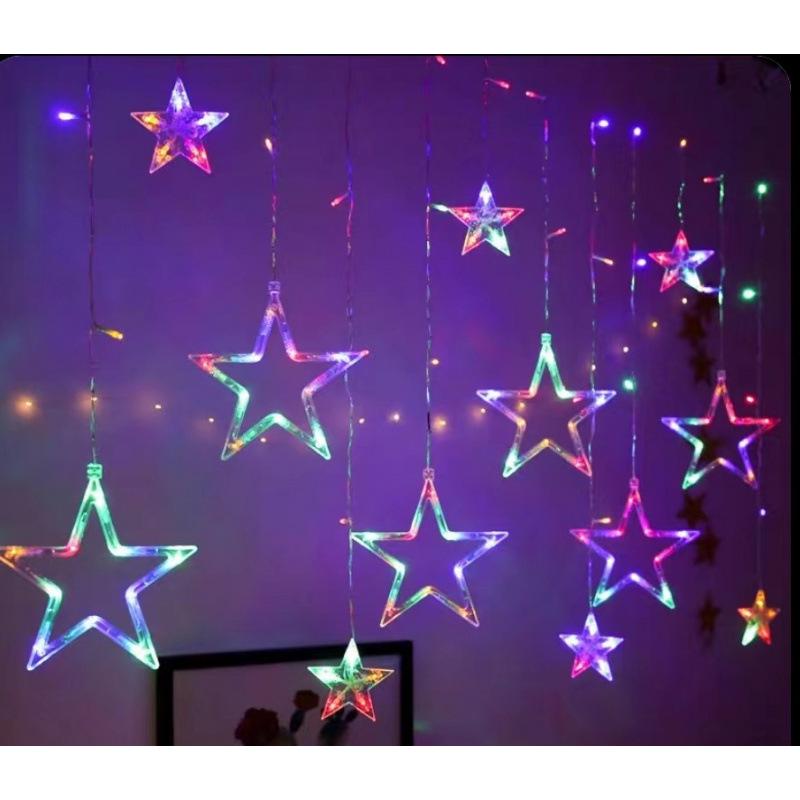 

Colorful LED Solar Star and Moon String Lights for Festive Decor Plug-in Type
