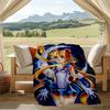 Moon Princess Print Flannel Blanket, Soft Warm Lightweight Throw Blanket for living Room,Sofa Bed Camping office