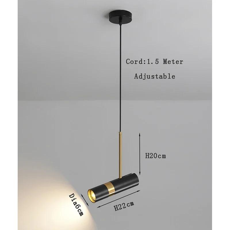 Lamp Creative Led Pendant Light Single Head 5w Black Rotatable Angle Hanging Lamp Ceiling Downlights For Bedroom Bar Counter
