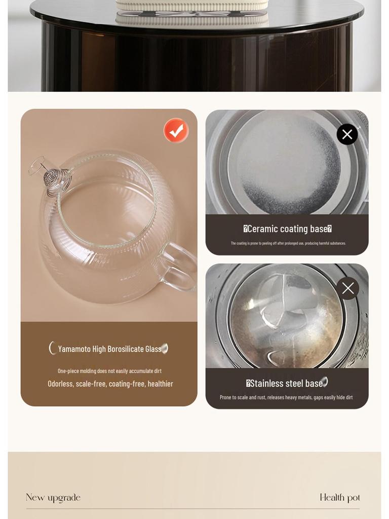 Smart Glass Tea Brewer: Versatile Household & Office Kettle for Brewing and Stewing Flower Teas.