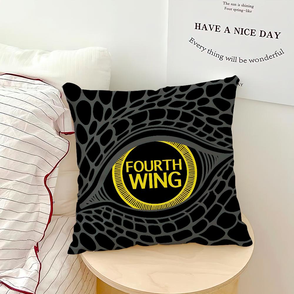 Book Dragon Cool Art F-Fourth W-Wing Cushion Cover Soft Pillow Case For Sofa Living Room Home Office Decor Protective Covers