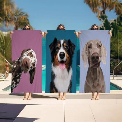 Dog Anime Beach Swimming Towel Soft Absorbent Washcloth Children's Gifts For Kids Travel Camping Gym