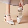 Pointed Comfortable Versatile Hollow Thick Heel Women's Sandals Long Standing Not Tired Athlete's Foot Proton Work Shoes
