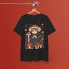 Mushroom Cat Cottagecore Botanical Black T Shirt, Gift For Fans