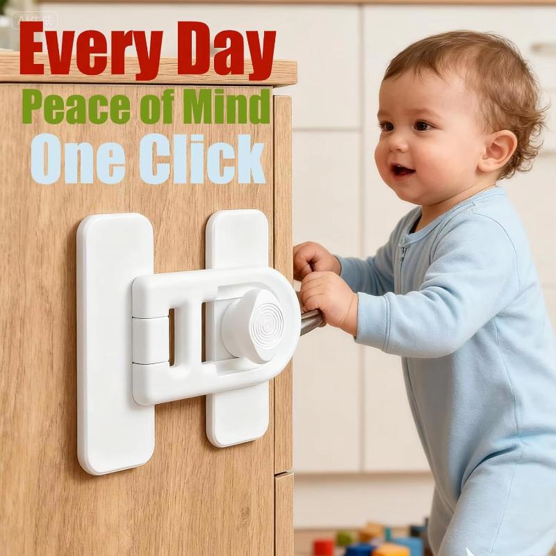 2Pcs Refrigerator Lock Baby Child Safety Lock - Fast And Easy Adhesive Cabinet Drawer Lock Mult
