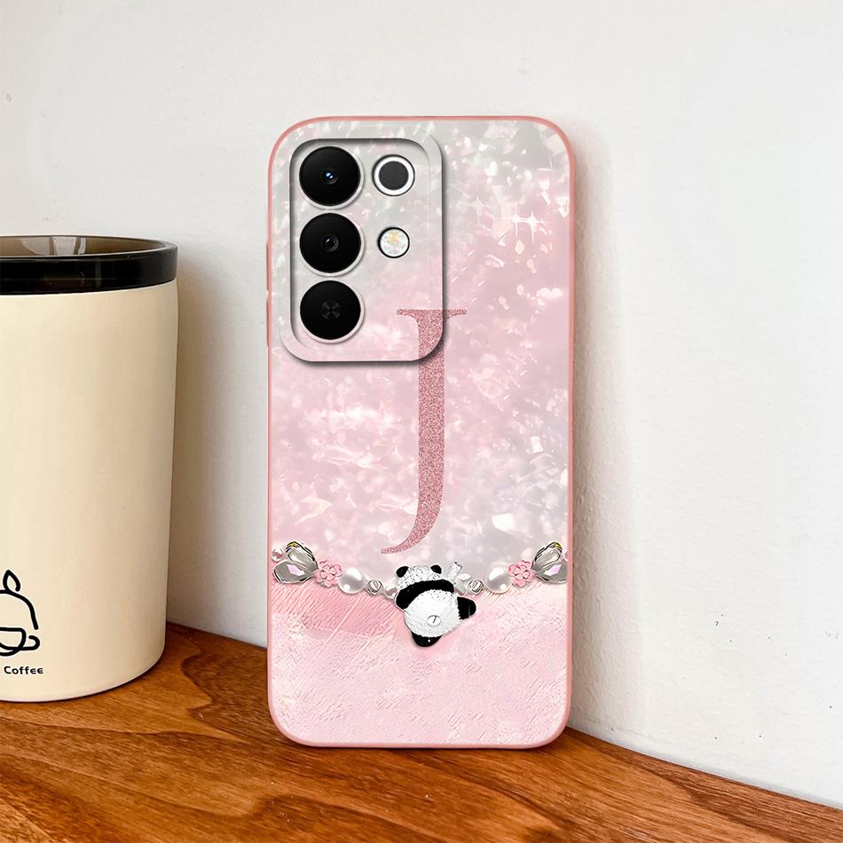 For Realme C85 Pro Phone Case Cute Panda Letters Soft Liquid Silicone Lightweight Funda For Realme C 85 Camera Protection Cover