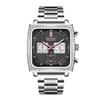 Men's fashionable versatile square multi-function timing three-eye six-pin luminous calendar watch