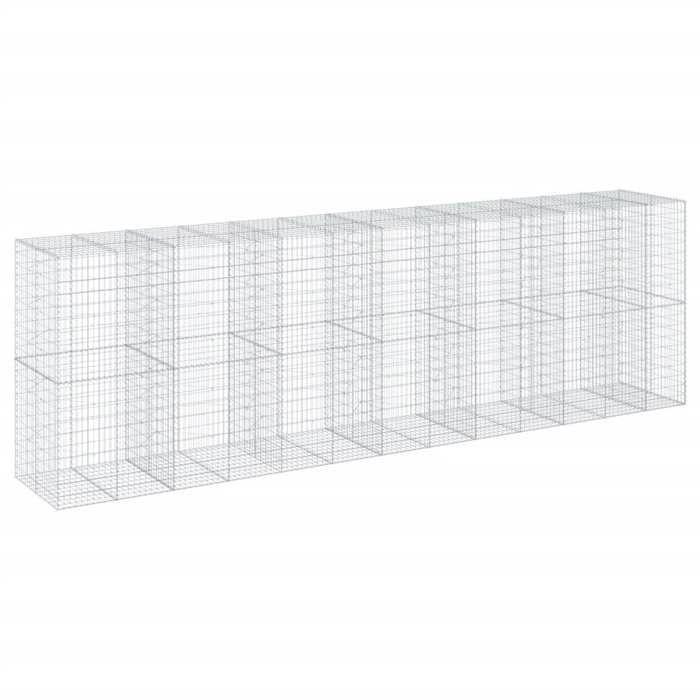 VidaXL Panier gabion avec couvercle 650x100x200 cm fer galvanisé, mur en gabion, mur de soutènement en gabion, clôture en 3295236
