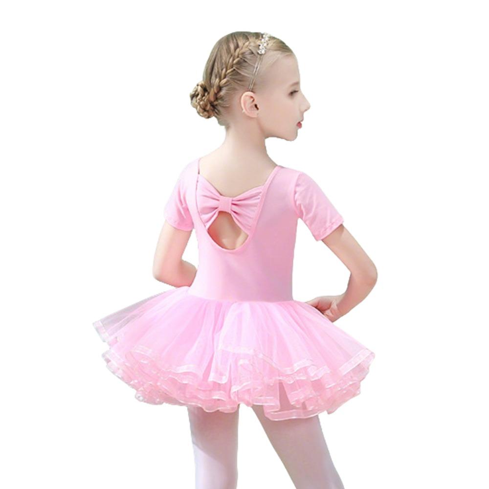 Fashion Long Sleeve Kids Ballet Dress Bowknot Fluffy Performance Clothes Cotton Party Dress Ballet Tutu Skirt Children