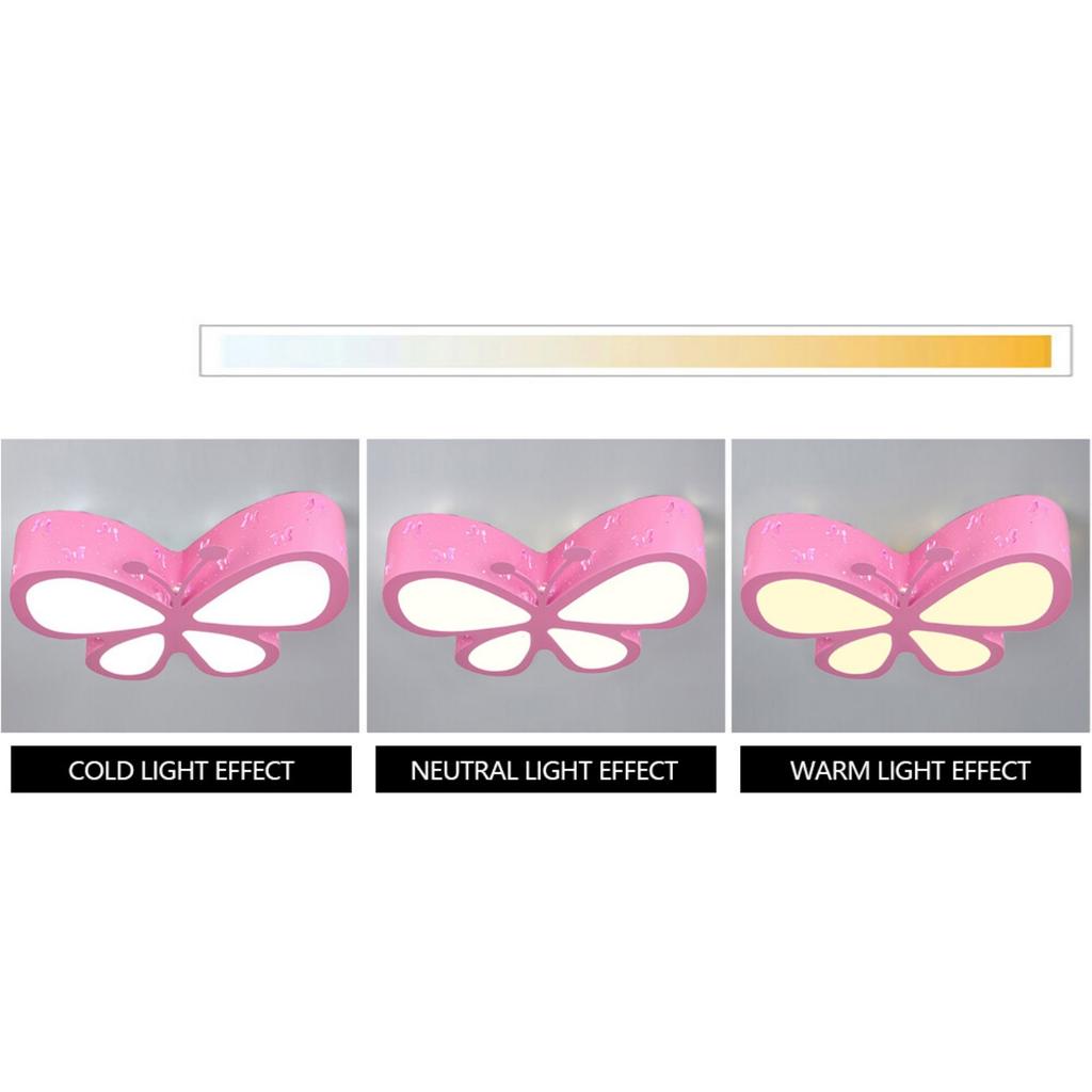 50cm Cartoon Butterfly Ceiling Light, Dimmable LED Ceiling Lamp, Creative Butterfly Shape Lighting Fixture, No Remote Control