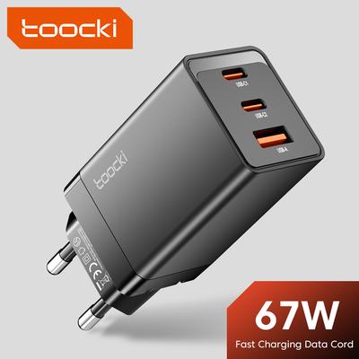 Toocki 65W GaN USB C nabíječka 67W Quick Charge 4.0 3.0 QC4.0 QC PD 3.0 USB-C Typ C Rychlá USB nabíječka pro iPhone 14 13 Pro MacBook