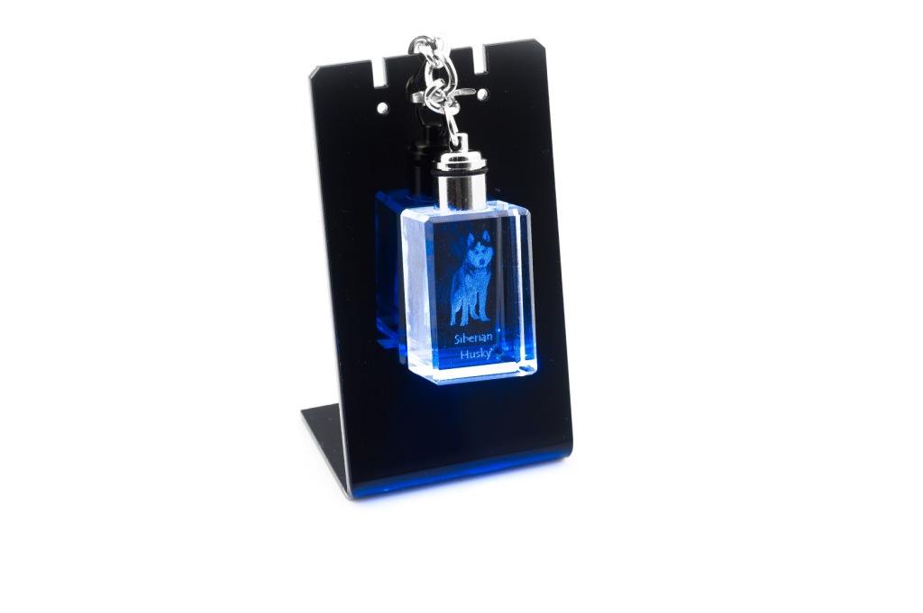 Siberian Husky, Chukcha - Kryształowy brelok ze zdjęciem psa, podświetlany brelok, wyjątkowy prezent od marki Art-Dog