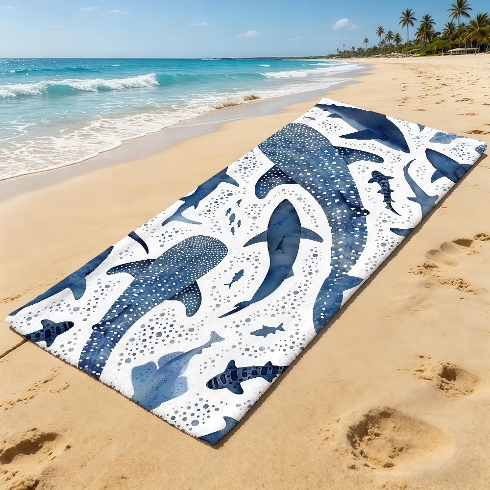 Towel For Outdoor Camping Beach Towel Shark Super Absorbent Whale Quick-Drying Anime Summer Cartoon Towel