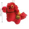 Cute Plush Horse Keychain Creative Stuffed Animal Keyring Funny Yuanbao Pony Pendant  Festive Decor