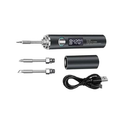 Portable Aluminum Soldering Iron Pen with LED Work Light 30 Minutes Full Charging and 5 Temperature Setting for Crafting