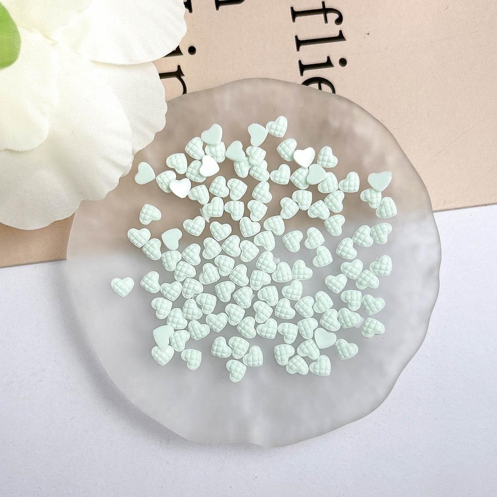 Plaid Resin Heart and Star Nail Art Decorations Flat Colorful Girl Nail Accessories DIY Accessories