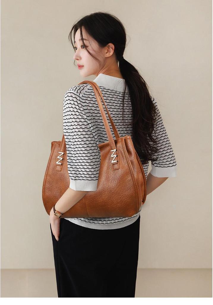 Retro High-Capacity Women's Soft Shoulder Tote Bag
