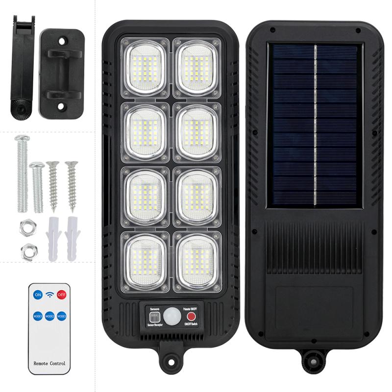 250W Solar Lights Outdoor Waterproof 8000LM LED Flood Lights Motion Sensor with Remote 3 Modes Street Lamp for Yard Garden Path