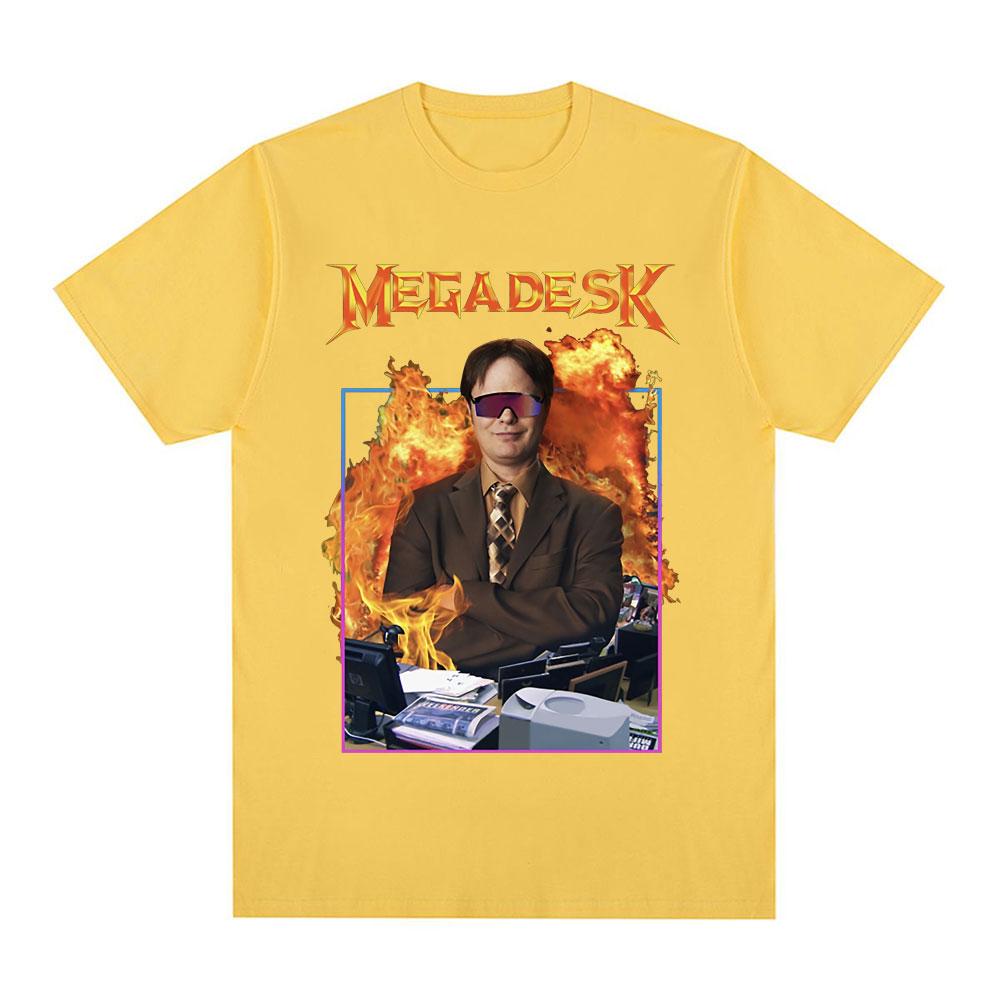 Dwight Schrute Megadesk Michael Scott Homage The Office Tshirt Tv Series T Shirt Unisex Unisex Cotton Casual Short Sleeve TShirts