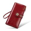 Women's High-end Genuine Leather Wallet Long Cowhide Wallet Anti-theft Brush Retro Wallet