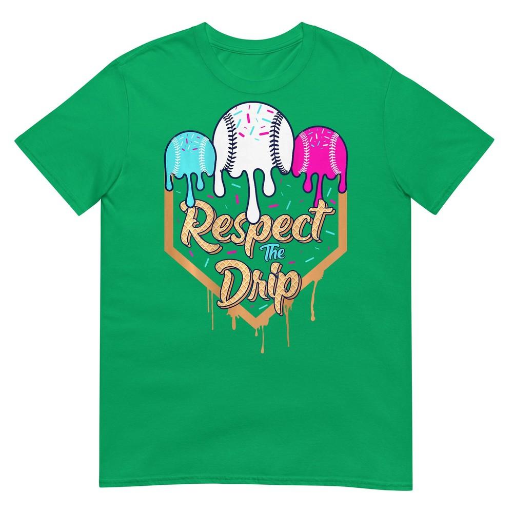 Baseball Ice Cream Drip Boys Home Plate Glove Respect Drip TShirt