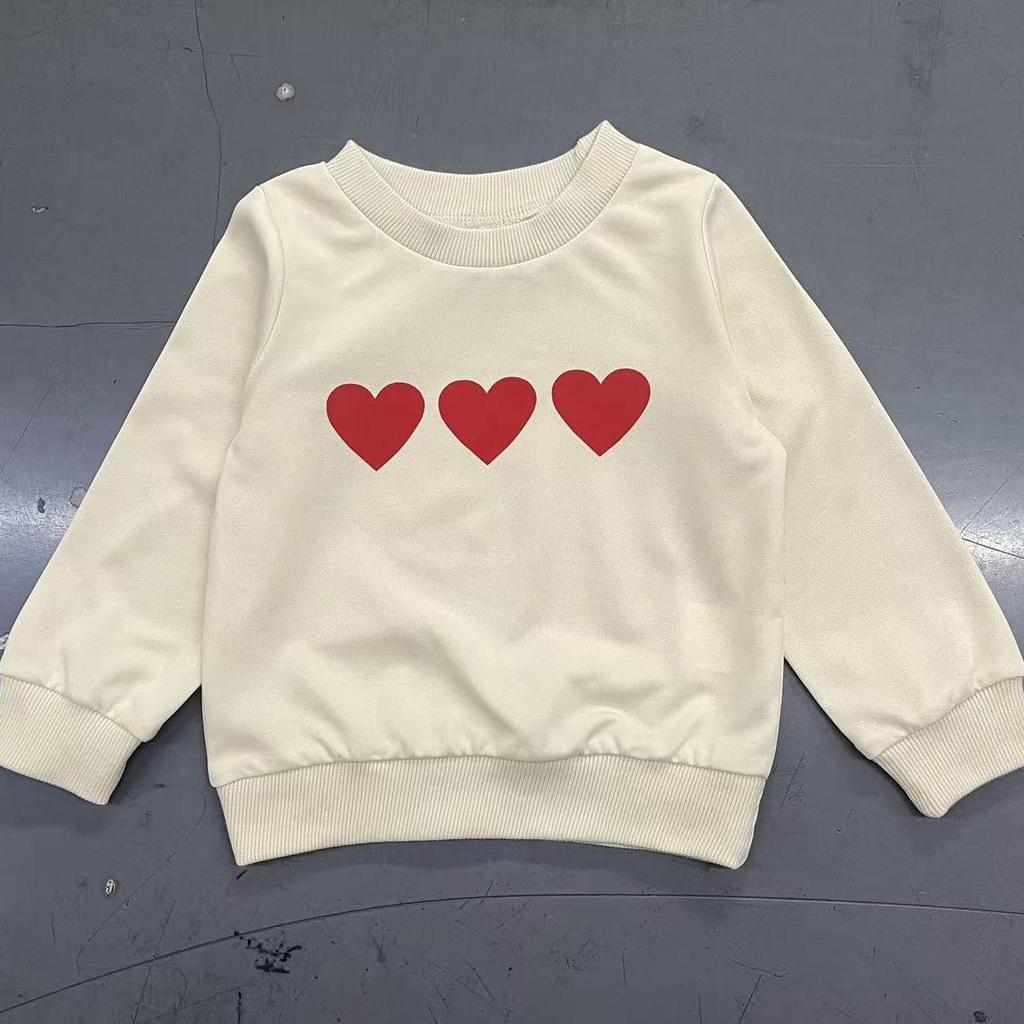Girls' Toddler Heart Print Long Sleeve Pullover Knit Top