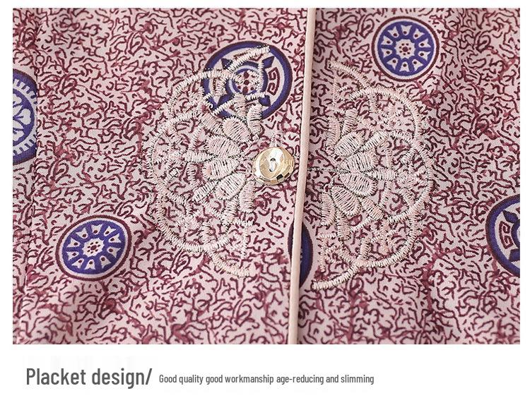 2026 Spring/Summer Floral Two-Piece Set for Middle-Aged & Elderly Women - Short-Sleeve Loose Home Wear.