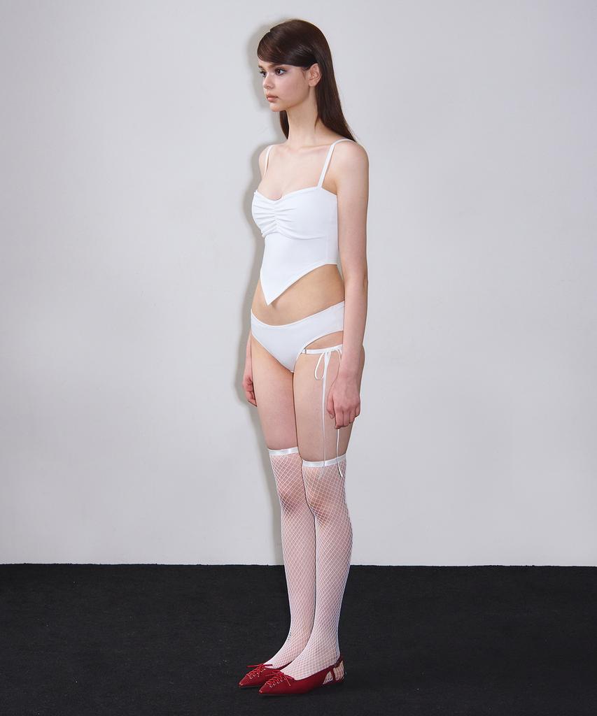 VINAJ Over Long Ribbon Low Bikini Panties (White)