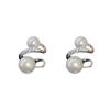 Real Gold Electroplated Zircon Pearl Without Pierced Earrings Ins Retro High-end Earrings Fashionable Versatile Earrings