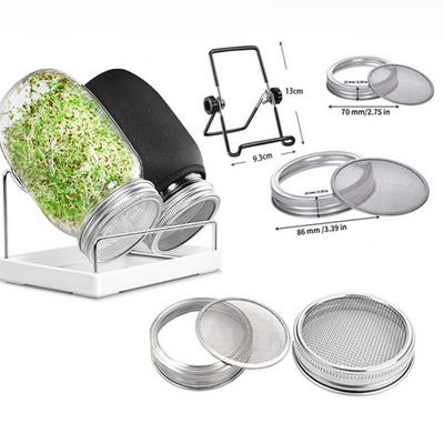 Seed Sprout Germination Cover Sprout Growing Lid Sprout Filter Vegetable Bean Seedling Jar Lid Germinator Stand