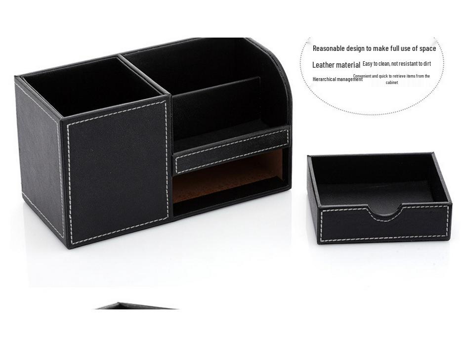 Moderner Business-Stifthalter - Multifunktionaler Leder-Schreibtisch-Organizer