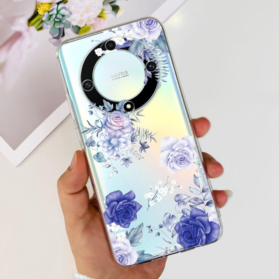For Honor X9b 5G Case 2023 Fashion Flower Clear Silicone Soft Back Cover For Honor X9a RMO-NX1 Funda HonorX9 X 9 X 9B X 9A Coque