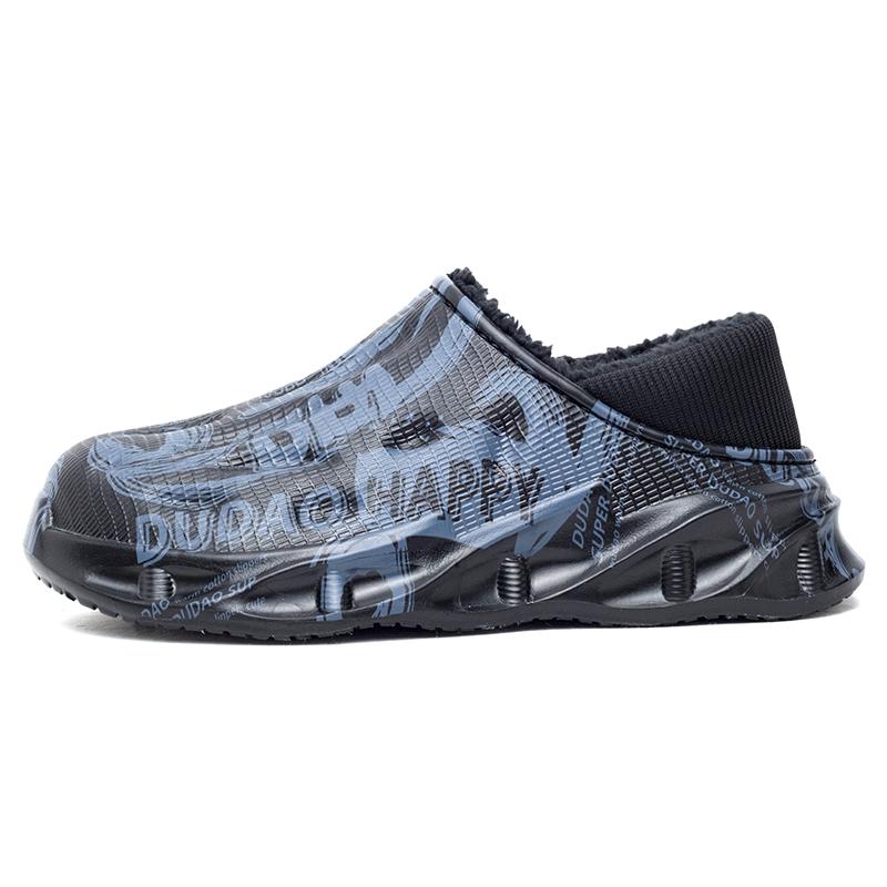 Mode Neue Herren Wasserdichte Hausschuhe Damen Herren Fell Clogs Hausschuhe Winter Herren Gartenschuhe Outdoor Rutschfeste Pantoletten Indoor Weiche Hausschuhe