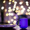GLASS MUG FOR COFFEE AND TEA 310 Ml. 8.7 Cm NAVY BLUE