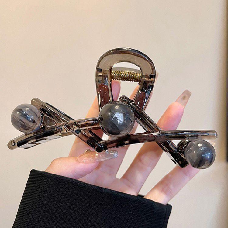 Elegant Marble Plumeria Hair Clip with Cross-Border Design