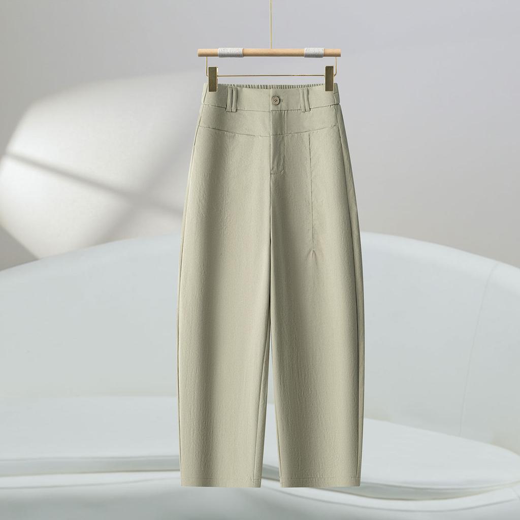 Fashion Nine-point Casual Straight Scimitar Pants Women's 1116 Summer Thin High-waisted Thin Breathable Loose Sickle Pants