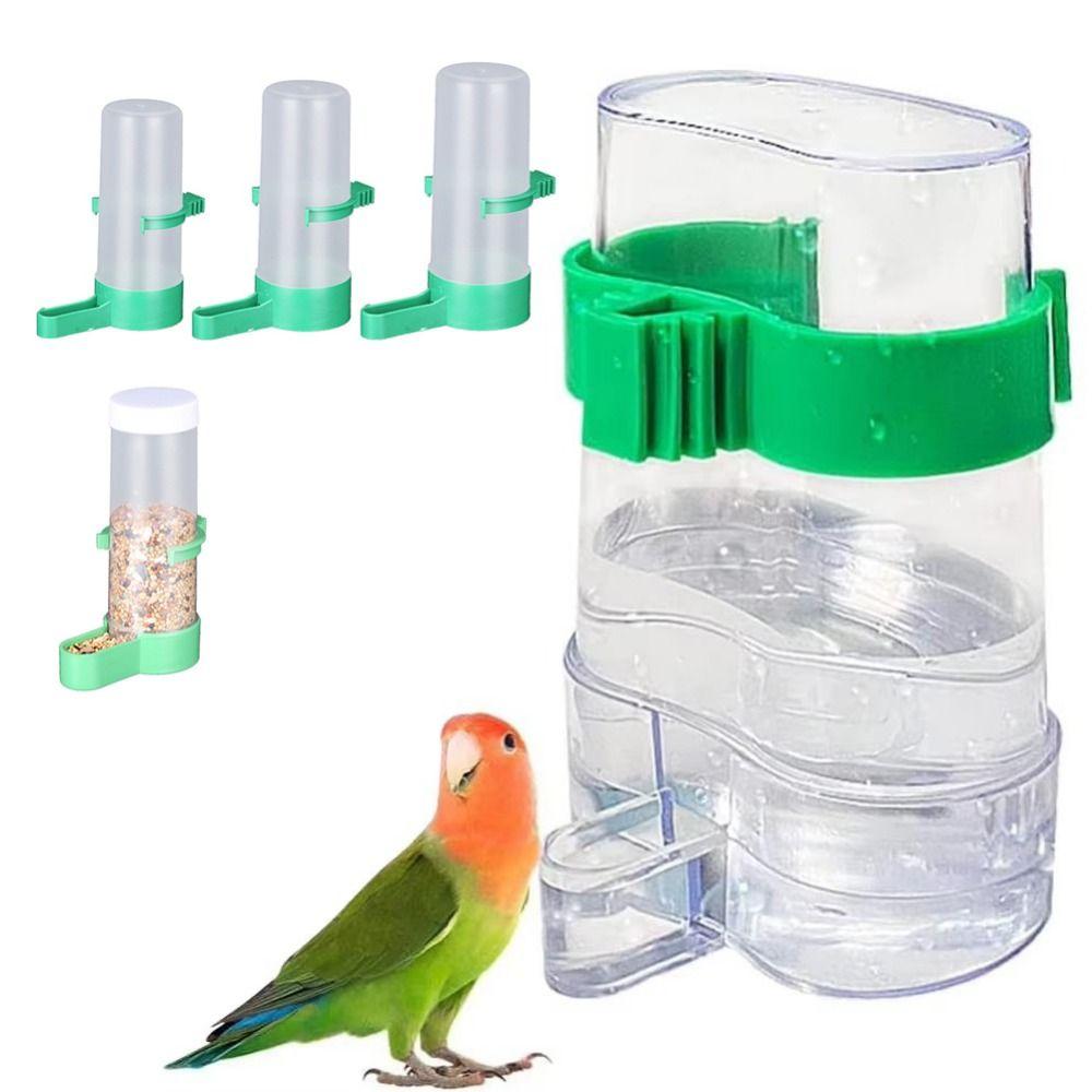 Plastic Bird Water Dispenser Anti-Spill Parrots Feeder Waterer Sturdy Bird Cups Bottle Lovebirds