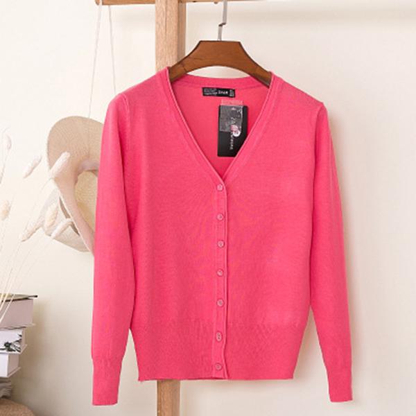 Women Spring and Autumn Casual Long Sleeve Cardigan Knitwear