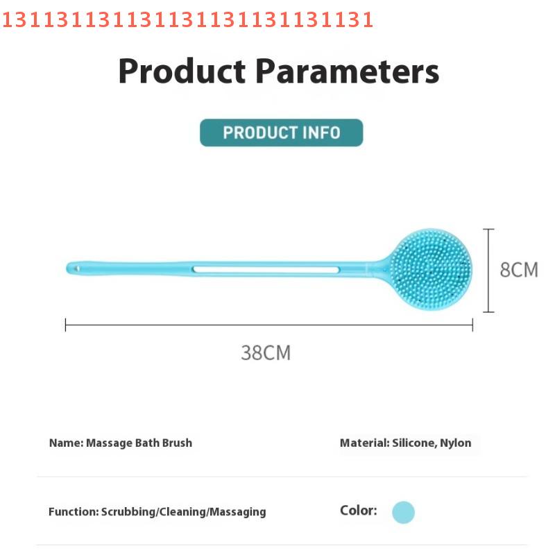 Long-Handled Double Sided Silicone Exfoliating Brush for Deep Body Cleaning and Massage