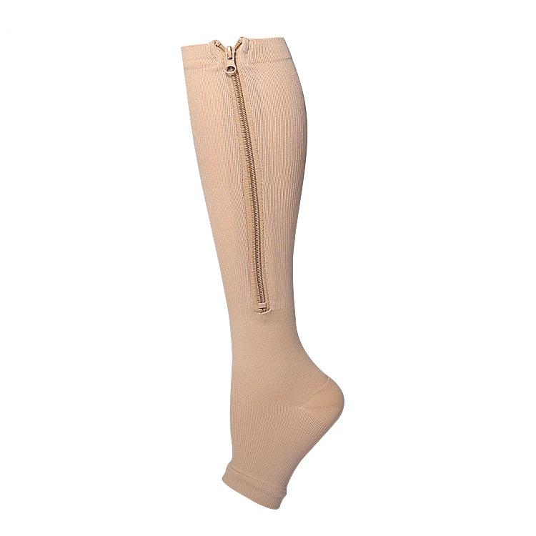 Pressure Socks Women's Zipper Socks Summer Leg Socks Sports Compression Socks Pressure Socks Open-toed Calf Socks