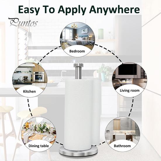 Countertop Paper Towel Holder with Weighted Anti-Slip Base Rust-Proof Corrosion Resistant Stainless Steel Paper Towel Holder