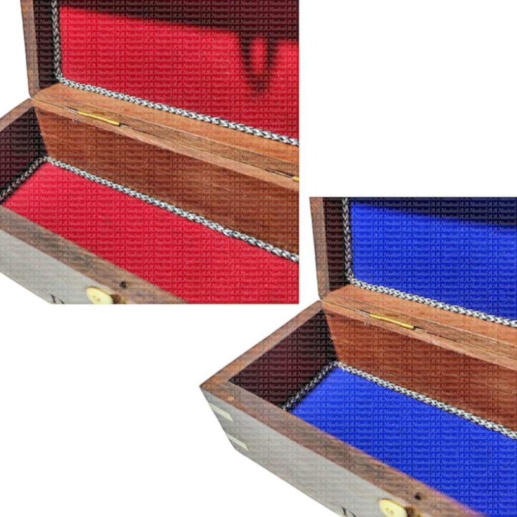 Niestandardowy wielokolorowy mosiężny kalejdoskop ze skórzanym i drewnianym pudełkiem Spersonalizowany prezent dla ojców, mężczyzn i kobiet, urodziny dzieci, wystrój świąteczny (niebieski)