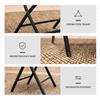 3 Pieces Outdoor Bistro Set, Glass Top Outdoor Table and 2 Folding Chairs with Protecting Feet, Black