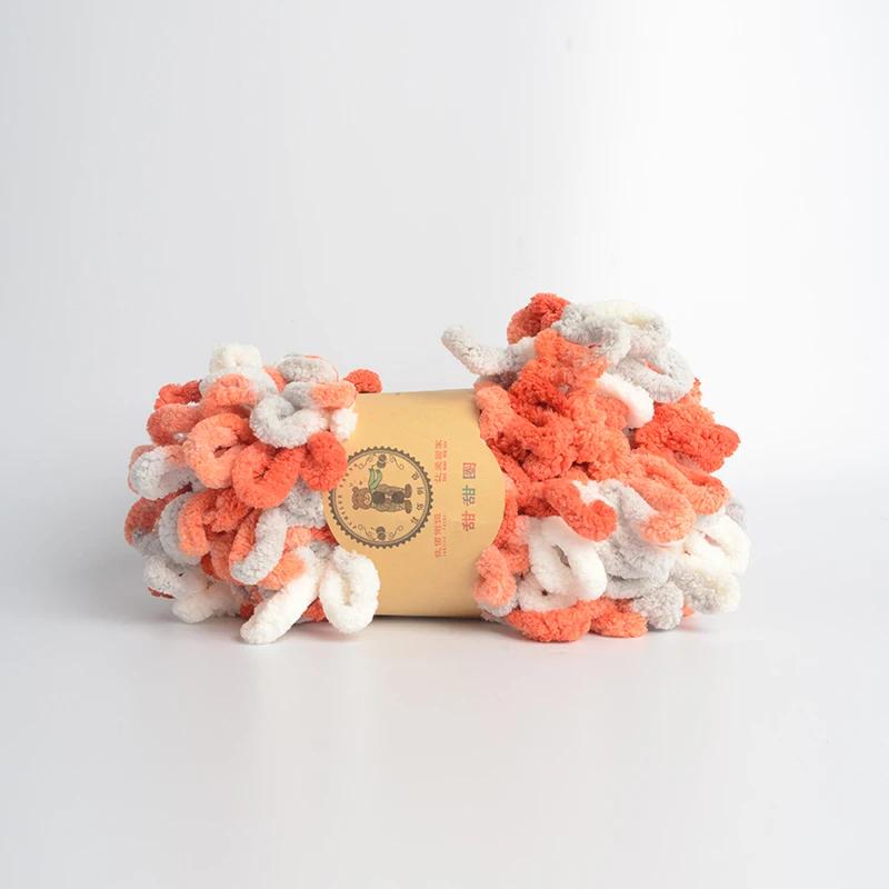 500g/Lot Hand Knitting Finger Loop Yarn Crochet Super Warm Puffy Circle Cotton Braided Rope Puffy Smart Polyester Sock Toy