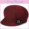 Polyester Elderly Women Cap With Flower Decoration For Spring Autumn Casual Wear