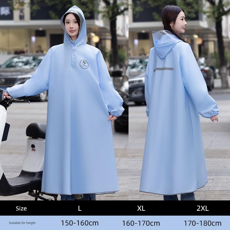 Women's Long Raincoat 2025 New Model Set Full-Body Storm-Proof Rain Poncho for Electric Scooters and Bicycles, Single-Person Adult Raincoat