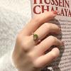 Natural Topaz Ring S925 Silver Inlaid Simple Daily Versatile Women's Colorful Treasure Large Particle Hand Jewelry Gift